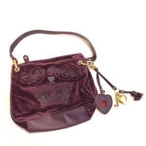 Purple Juicy Coutoure velour purse with keychains